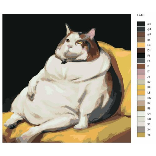 Картина по номерам,Живопись по номерам,60 x 60, Li-40, толстый кот смешной картина по номерам живопись по номерам 40 x 60 a105 котенок кот цветы дудл