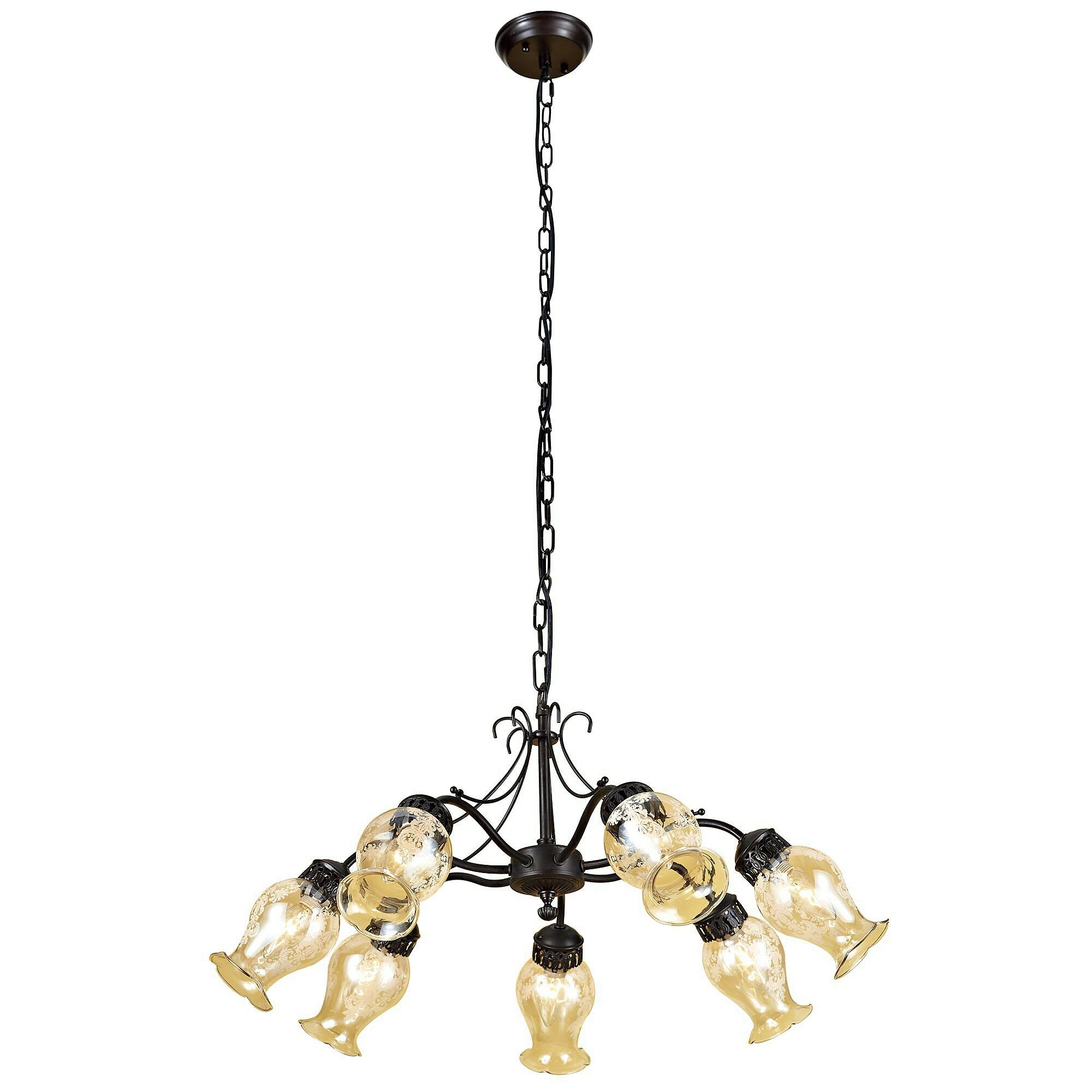 Люстра Citilux Метафора CL413171 Кофейная, E14, 420 Вт, кол-во ламп: 7 шт., цвет: коричневый - фото №19