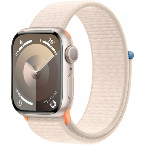 Apple Watch Series 9 45mm Starlight Aluminum Case with Starlight Loop Band GPS 4463100₽