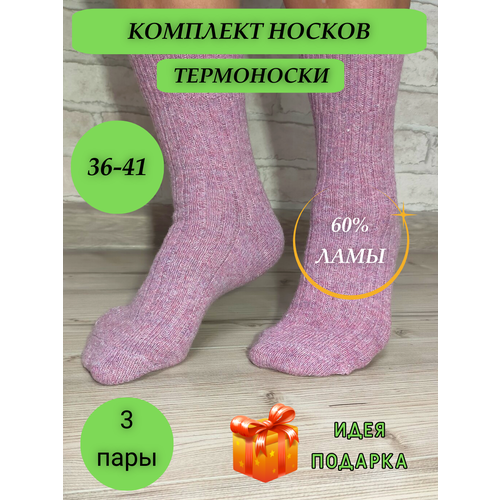 фото Носки , 3 пары, размер 37-41, фиолетовый jaylin
