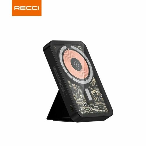 Внешний аккумулятор с беспроводной зарядкой Recci RPB-W07 5000мАч PD20 Вт - Black 402000₽