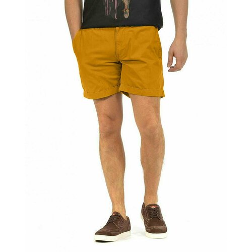 фото Шорты knowledge cotton apparel, размер 34, желтый