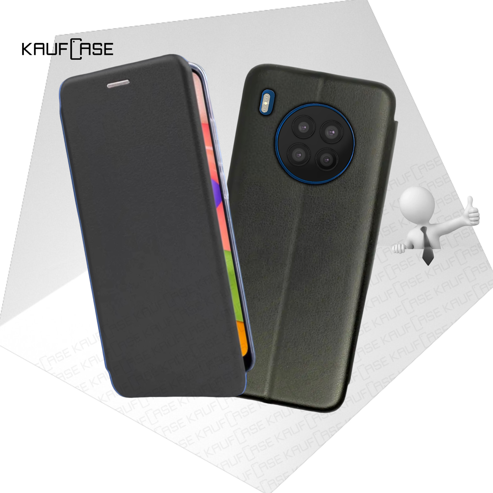 Чехол книжка для телефона Huawei Honor 50 Lite/ Nova 8i (NTN-LX1 /NEN-LX1) (6.67"), черный. Текстура под кожу