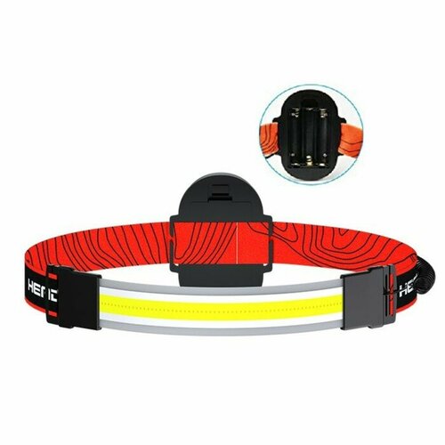 фото Фонарь налобный, 280 лм, cob, 3 режима, 3 ааа