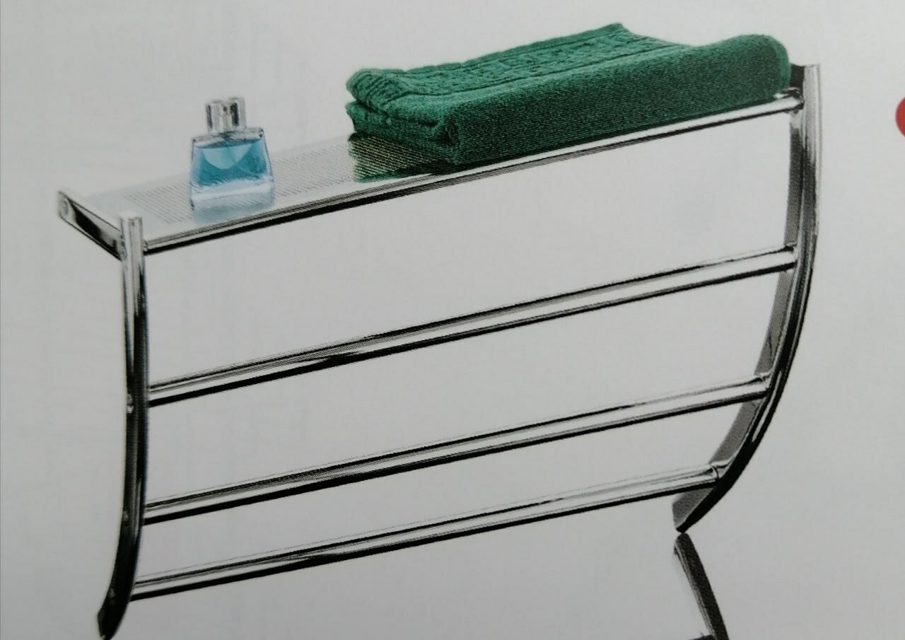 Полка для ванны двухуровневая для полотенец и аксессуаров для ванных комнат и бани. Производства фирмы Testrut(Германия)