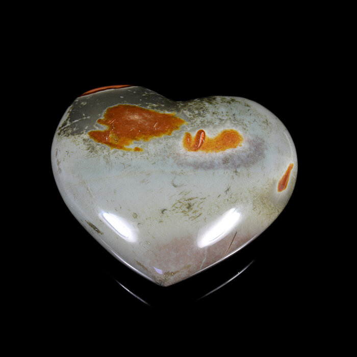 Сердце из полихромной яшмы 86*72*27мм .