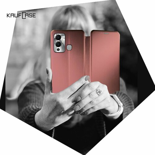 Чехол книжка KaufCase для телефона Infinix Hot 12 Play NFC (X6816D) (6.82), бордовый. Трансфомер чехол книжка kaufcase для телефона infinix hot 12 pro x668c 6 6 сиреневый трансфомер