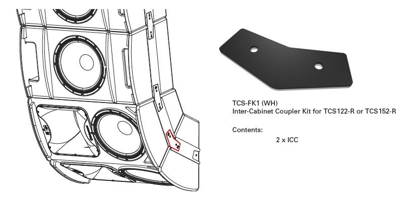 Turbosound ATHENS TCS-FK1 комплект пластин для соединения между собой двухTCS122, двух TCS152 или TCS122 c TCS152