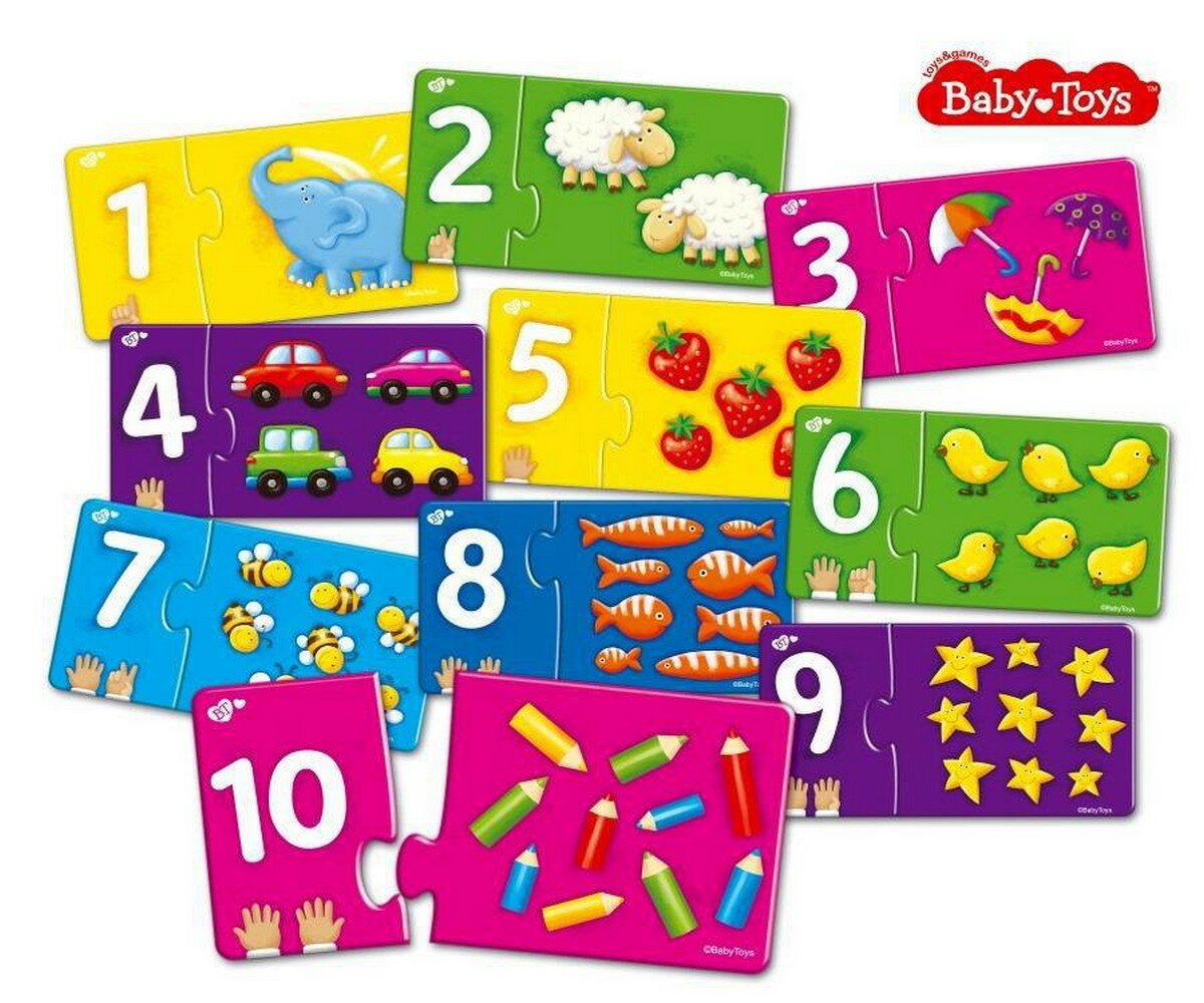 BABY TOYS TD02513 Пазлы макси парные "Веселый счет", (20 эл.) - фото №12