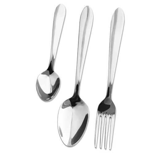 Набор столовых приборов VELERCART Flow (3 столовые ложки, 3 вилки и 3 чайные ложки), нержавеющая сталь, 9 предметов