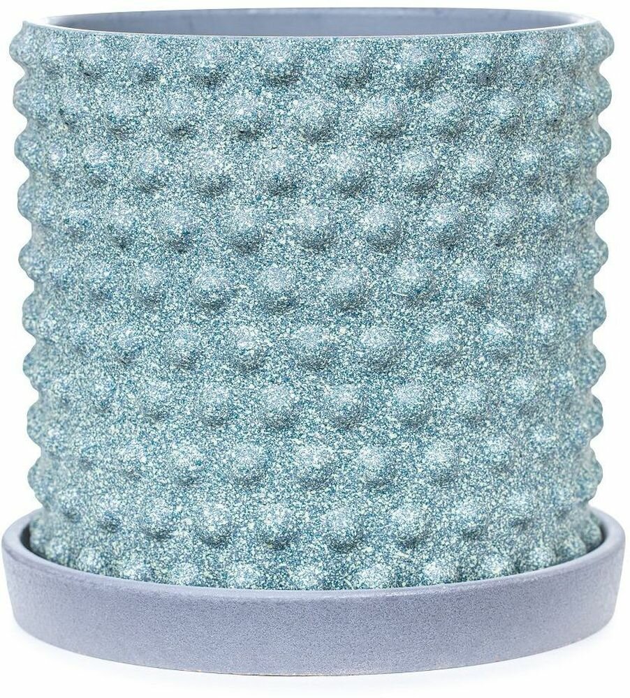 фото Горшок бетонный драже зеленый D15 c2