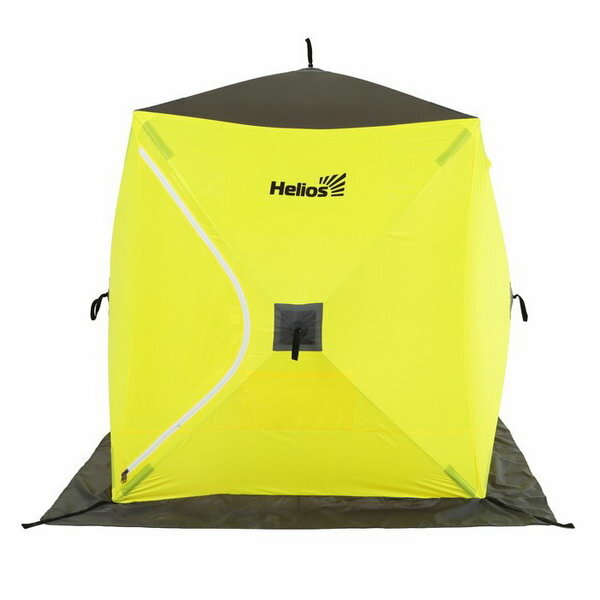 Палатка зимняя "Куб", 1.8 x 1.8 м, цвет жёлтый/серый