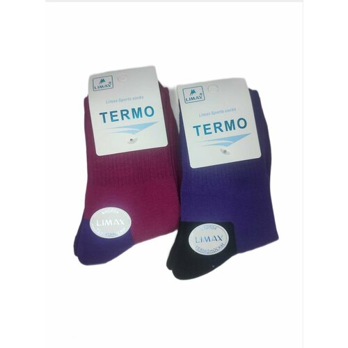 фото Носки limax, 2 пары, размер 36-40, фиолетовый, бордовый