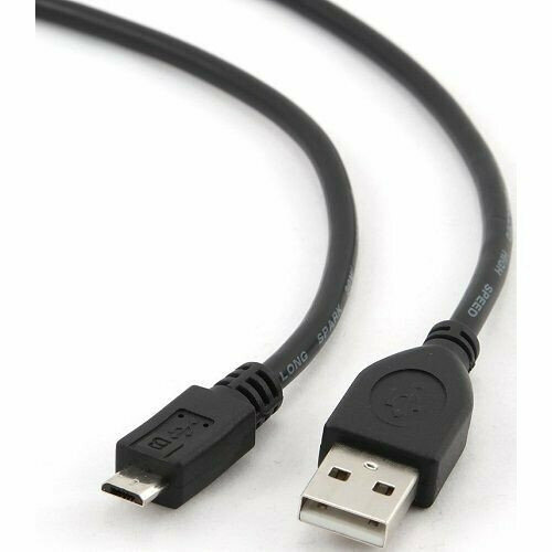 Filum Кабель USB 2.0 Pro, 1 м, черный, 2A, разъемы: USB A male- USB micro B male, пакет. [FL-CPro-U2-AM-microBM-1M] (894182)