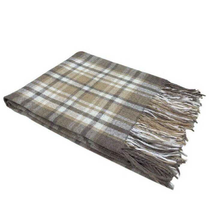 фото Плед Метро 140х200 см, 3/BOON, бел-беж-кор , шерсть 50%, пэ 30%, пан 20%