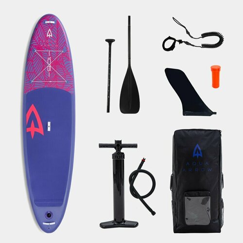 фото Sup доска надувная aqua arrow 10.6 art purple leaf gladiator