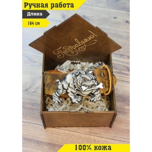 фото Ремень , размер 171, коричневый нет бренда