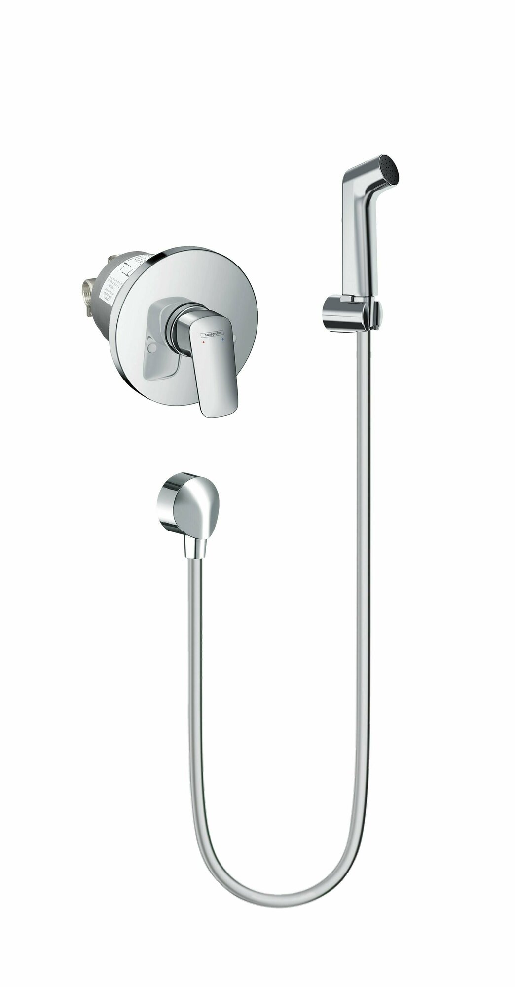 Гигиенический душ Hansgrohe Logis, встроенная часть в комплекте, хром