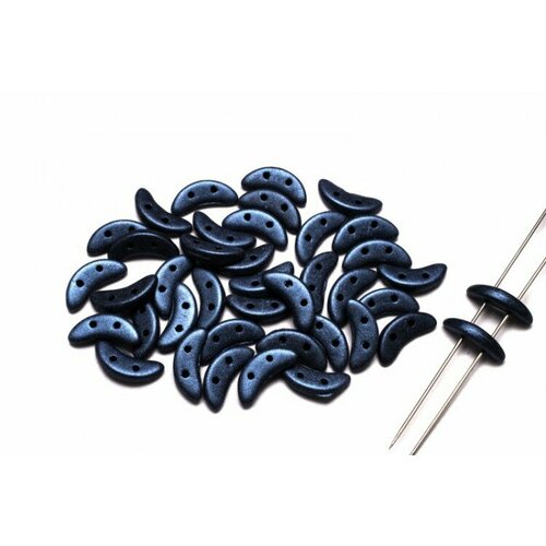 Бусины Crescent beads 10х3мм, цвет 0310-79032MJT Metallic Suede Dark Blue, 708-064, 5г (около 40 шт) dark blue tasbih prayer beads