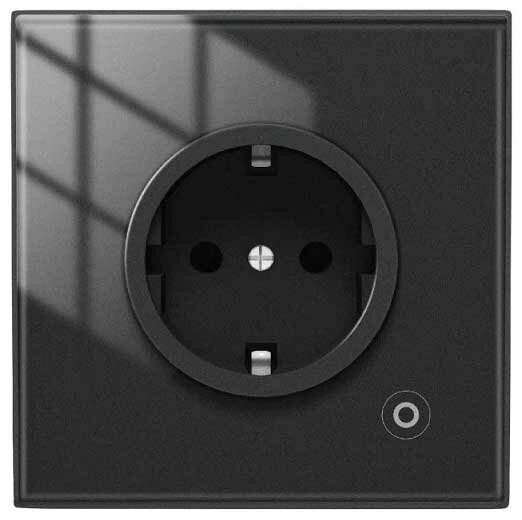 фото Умная Розетка MOES Smart Socket WK-EU, Wi-Fi, 95-250 В, 16А, встраиваемая IP20, шторки + ЗК, черная
