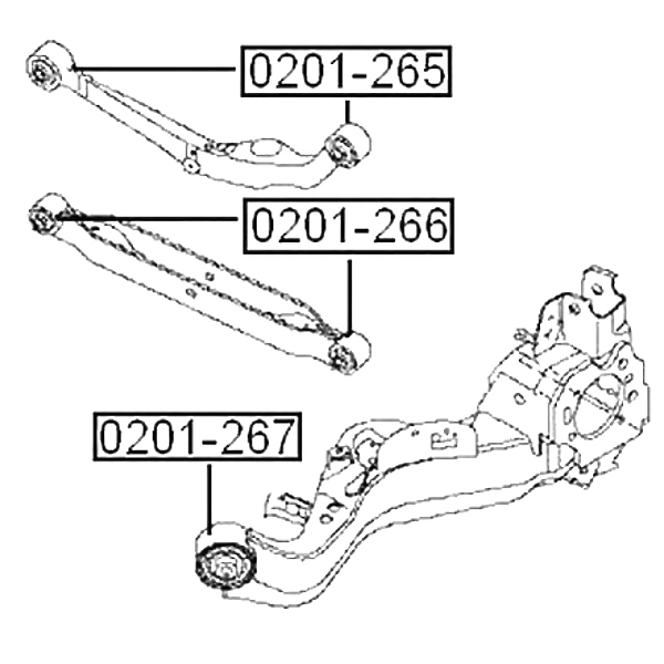 ASVA 0201267 (55501JD00A / 55501JG000 / 55502JD00A) сайлентблок продольного рычага подвески зад прав / лев