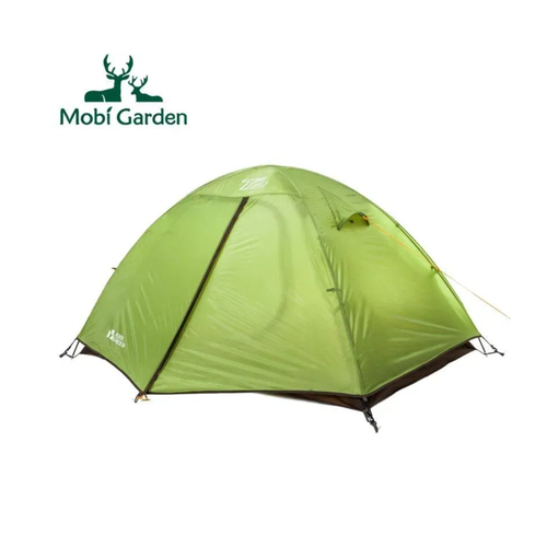Палатка премиум MOBI GARDEN 2-местная. Каркас из стекловолокна. Цвет - зеленый