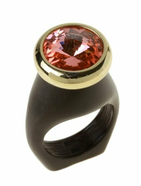 Кольцо Jenavi, кристаллы Swarovski, размер 19, розовый