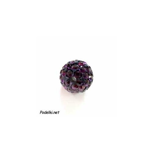 Акриловая бусина Шамбала 0001168 фиолетовый цвет 10 мм, цена за 2 шт.
