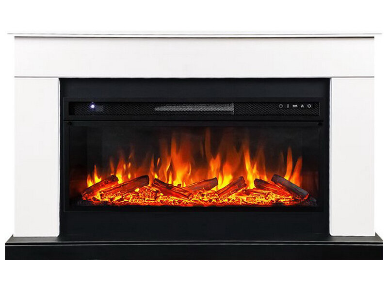 Каминокомплект Royal Flame Bergen (Разборный) Белый с черным с очагом Vision 42 LOG LED