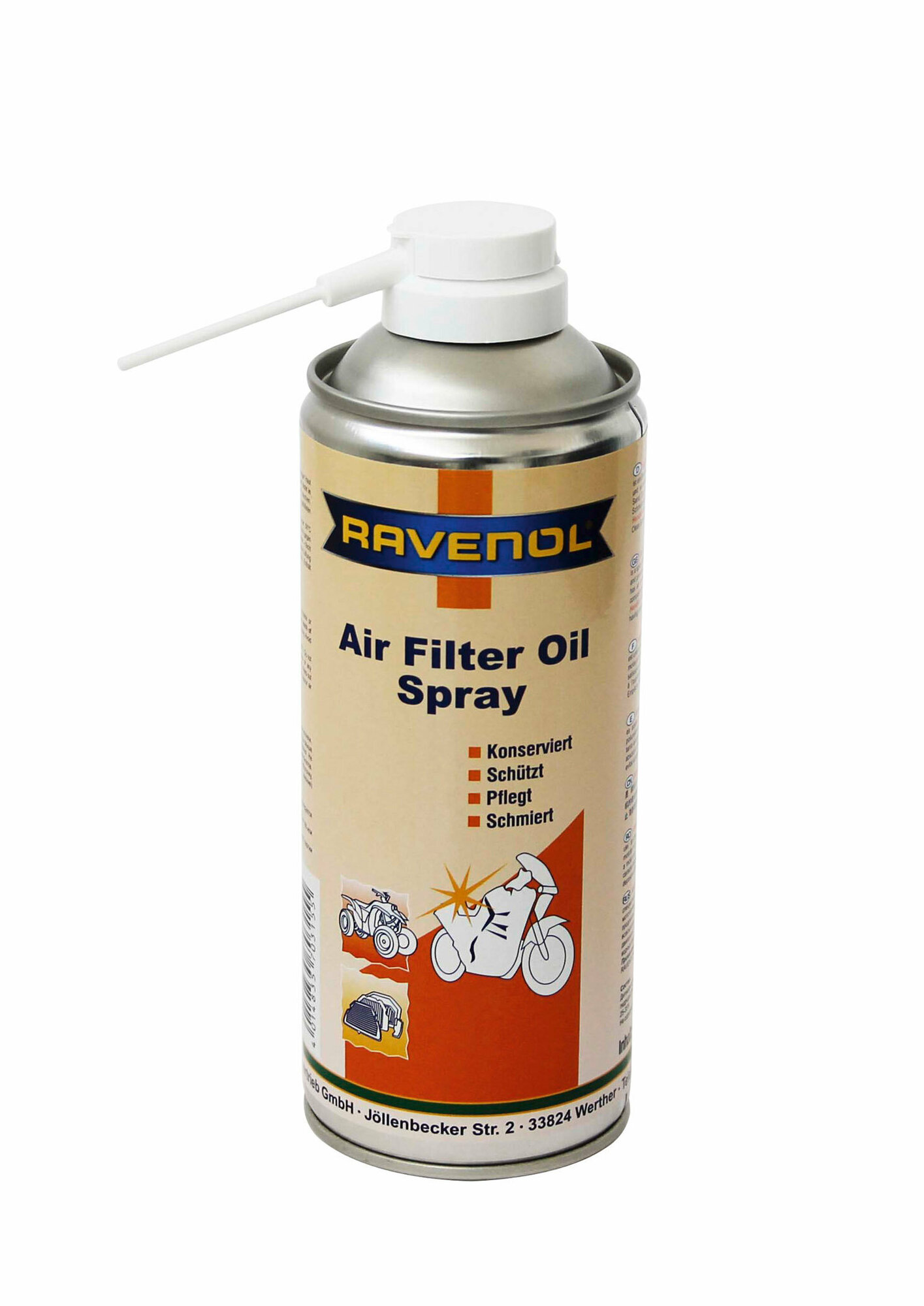 Ravenol пропит. масло-спрей для поролон. фильтров ravenol air filter oil-spray (0,4л) 4014835703155