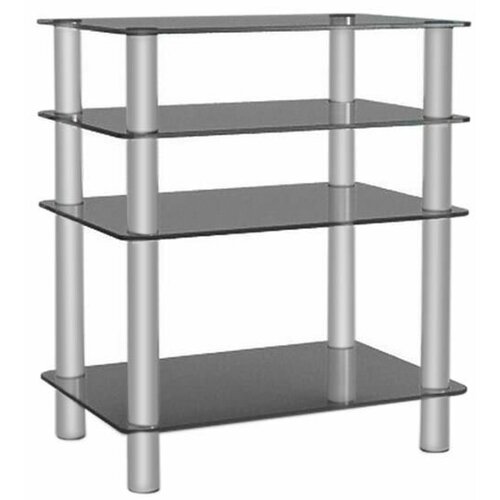 Стойки под аппаратуру Металлдизайн (Metaldesign) MD 108-4 прозрачное стекло-серебристые опоры серебристый, бесцветный