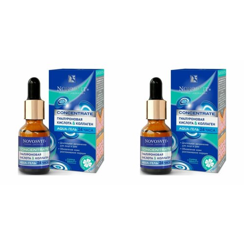 Novosvit, Concentrate Гиалуроновая кислота & коллаген aqua-гель 24 часа, 2 шт