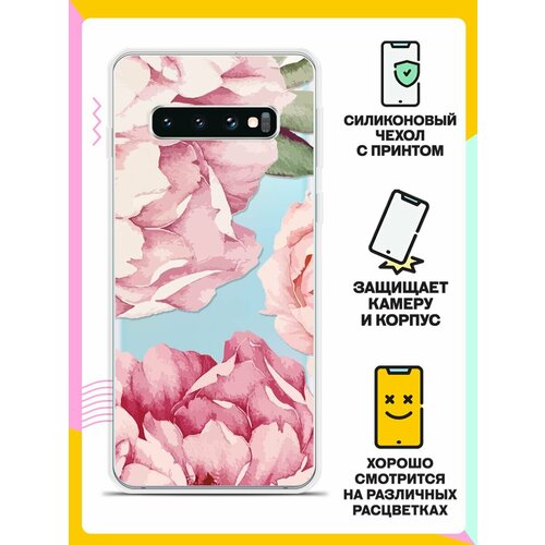 Силиконовый чехол Пионы на Samsung Galaxy S10 силиконовый чехол с принтом sarcasm для samsung galaxy s10 самсунг с10 плюс