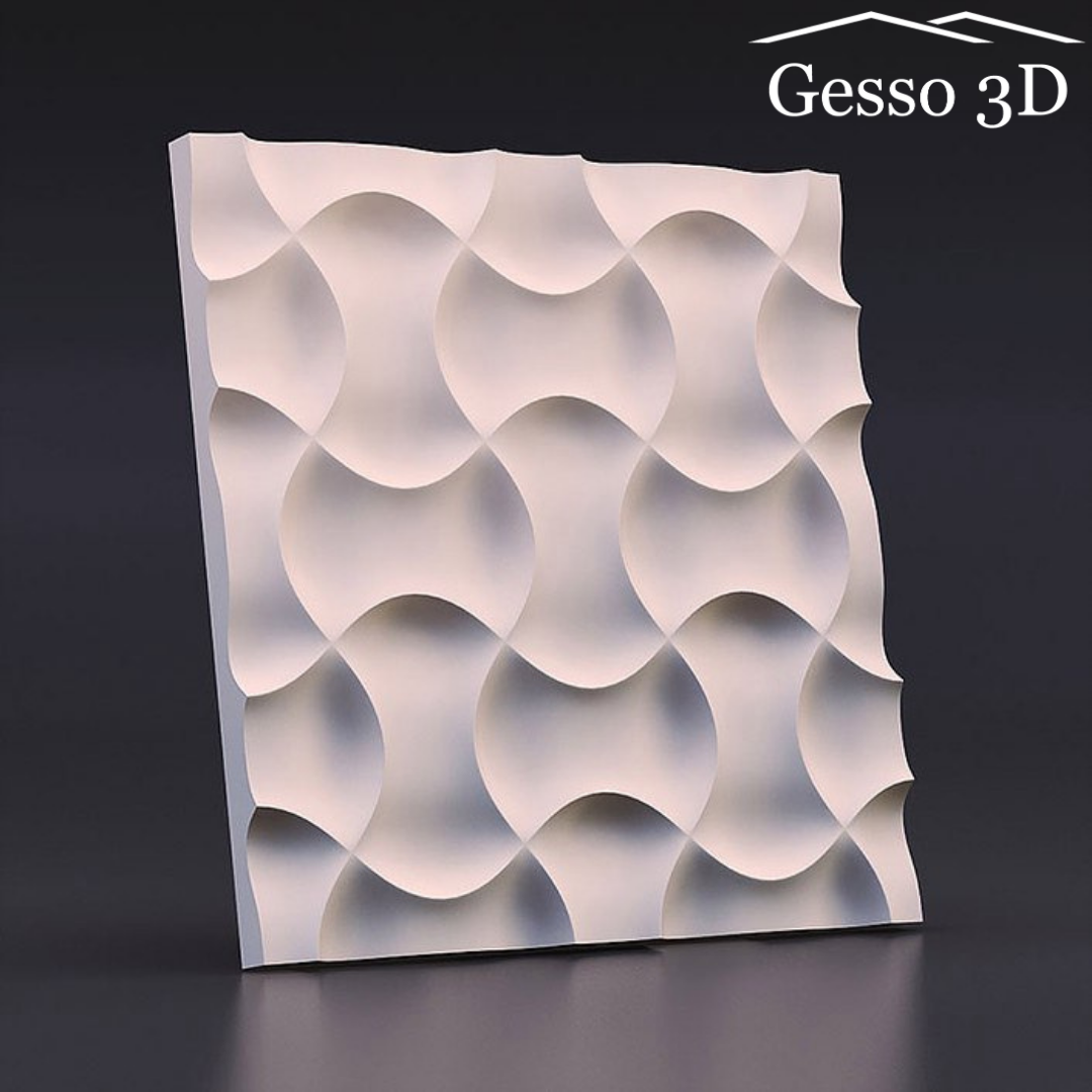 Гипсовая панель Gesso 3D "Множественные пересечения" 500x500x25 мм, Упаковка 20 шт, 5 м2