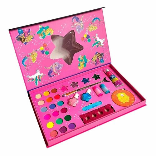 Набор детской косметики в палетке, Фиолетовая звезда 31в1, Подарочный набор для девочки декоративная косметика набор детской косметики для девочек большой бьюти бокс подарок для девочек розовый чемоданчик