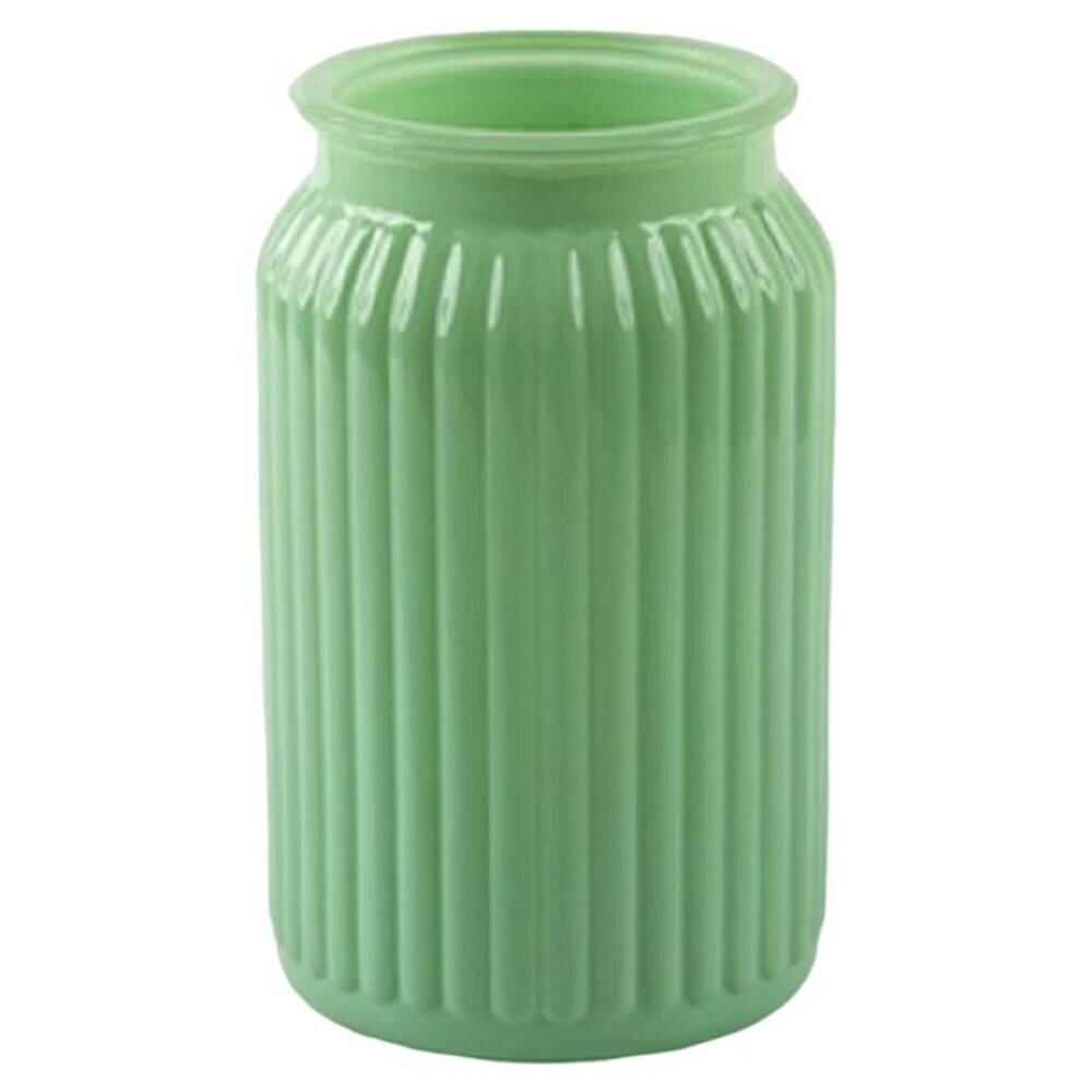 фото Ваза NiNaGlass Реана 1, 20 см, прямоугольная, рифлерная, стекло, мята опак