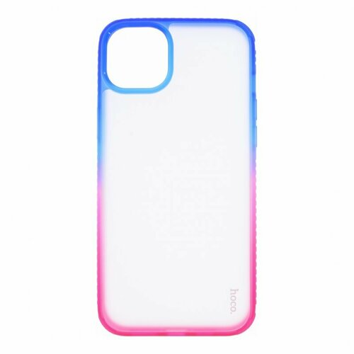 Силиконовый чехол Hoco Gradient для Apple iPhone 14 Plus, розовый с голубым силиконовый чехол mcover для apple iphone 14 plus с рисунком лондон