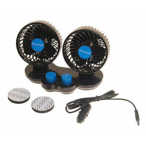 Вентилятор в салон 12V двойной на платформе синий MITCHELL 181300₽