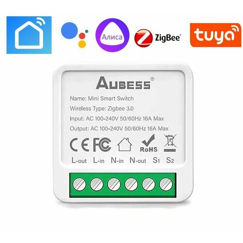 Реле AUBESS WHD05_Z Zigbee, на 1 канал, умный дом Tuya, Алиса,1шт.