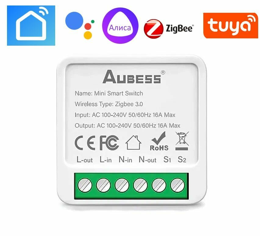 Реле AUBESS WHD05_Z Zigbee на 1 канал умный дом Tuya Алиса1шт.