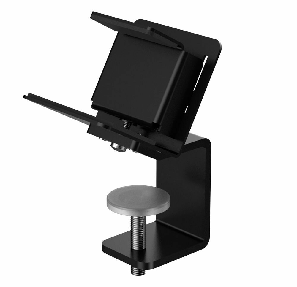 фото Струбцина для удлинителя на стол, держатель сетевого фильтра KBH-100BL, Держатель для удлинителя , черный муар