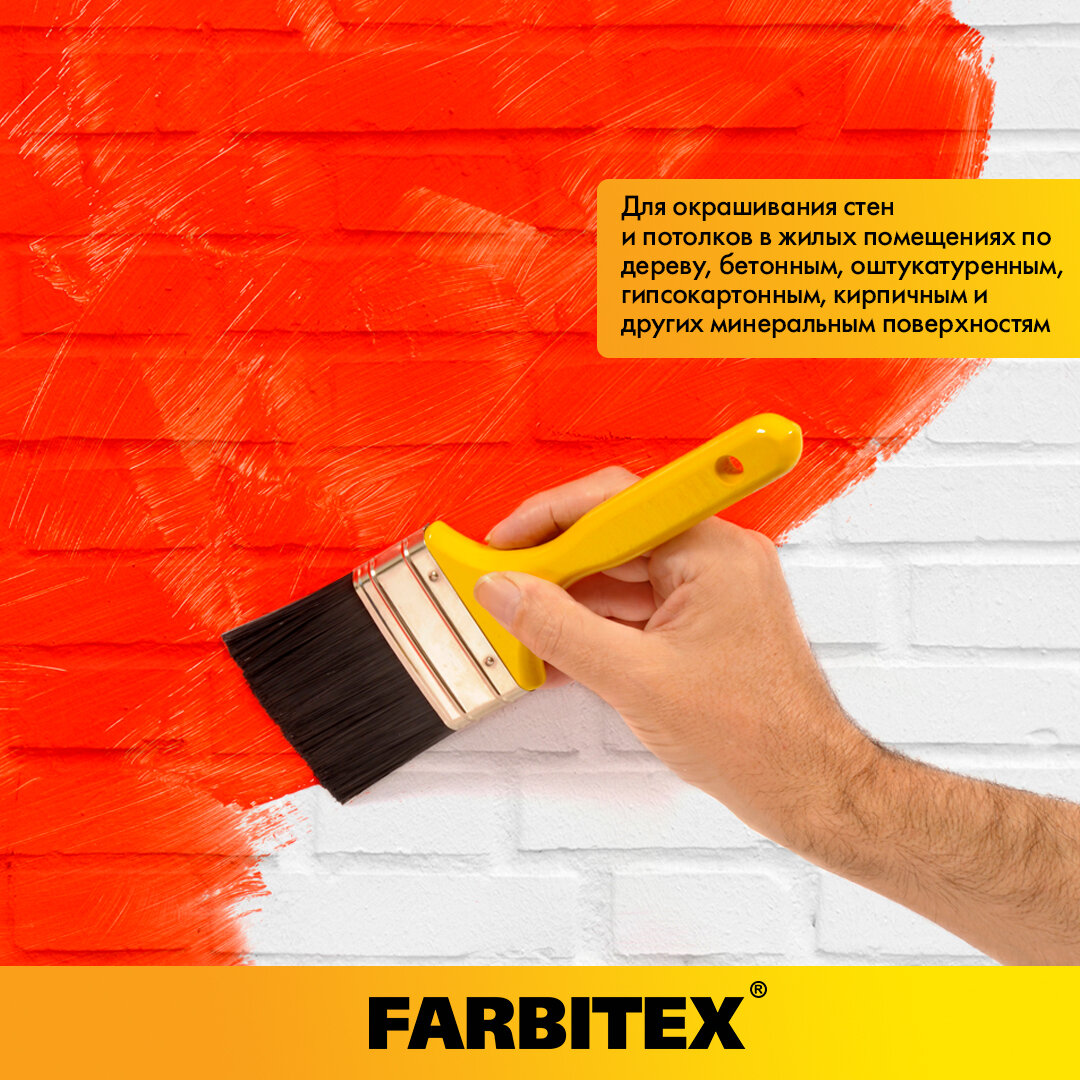 краска farbitex акриловая для кухни и ванной белая 6кг - фото №4