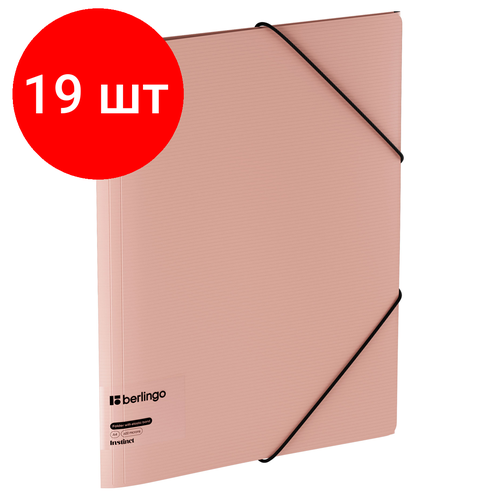 Комплект 19 шт, Папка на резинке Berlingo Instinct А4, пластик, 600мкм, фламинго комплект 5 шт папка на резинке berlingo instinct а4 пластик 600мкм фламинго