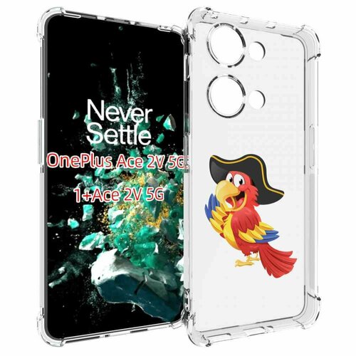 Чехол MyPads попугай-пират для OnePlus Ace 2V задняя-панель-накладка-бампер