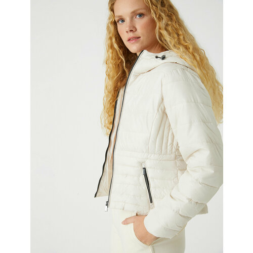 фото Куртка koton, размер 36, белый, бежевый