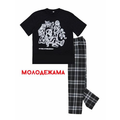 Пижама IVDT37, размер 40, белый, черный