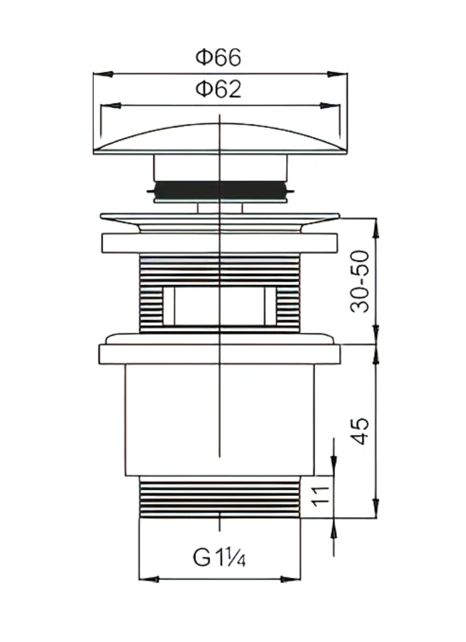 Донный клапан для раковины Cezares CZR-SAT5-01 хром