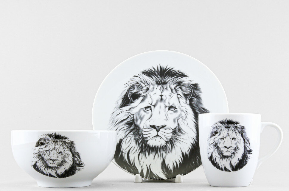 фото Детский набор Добрушский фарфоровый завод Лев 3 предмета