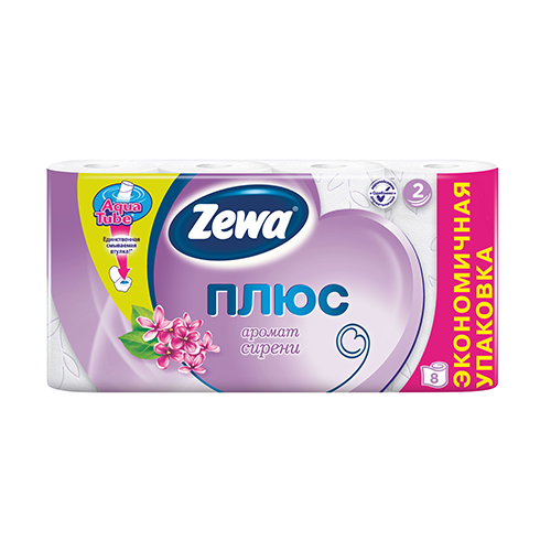 Туалетная бумага ZEWA Плюс 8шт 2сл с ароматом сирени