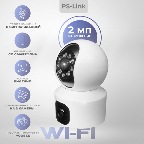 Поворотная камера видеонаблюдения PS-link G100C WIFI, 2 объектива